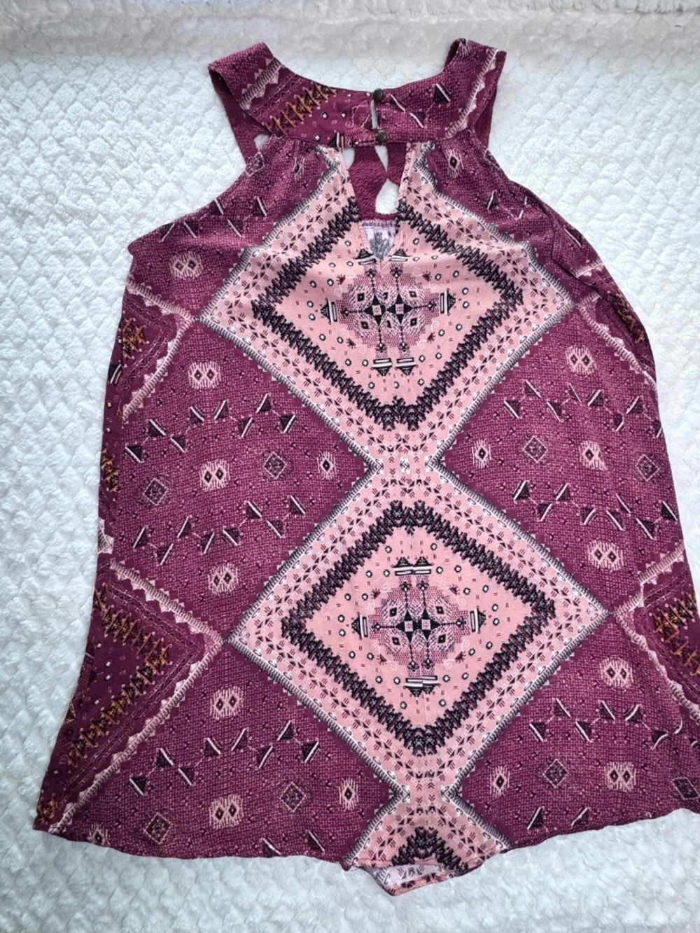 Xhilaration Women's Halter Top Southwestern Crochet Mauve Size XL - Picture 2 of 10